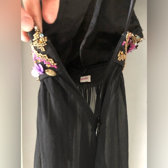 Vintage Y2K luxury designer Matthew Williamson beaded sheer black tank - Picture 8 of 17